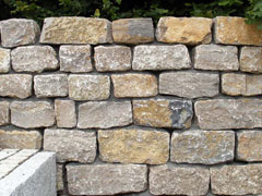 Mauersteine - Muschelkalk Schichtmauerwerk gespalten, 12 - 22 cm (Kirchheimer)